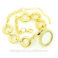 Fashionable jewelry cheap price stainless steel gold plated locket bracelet